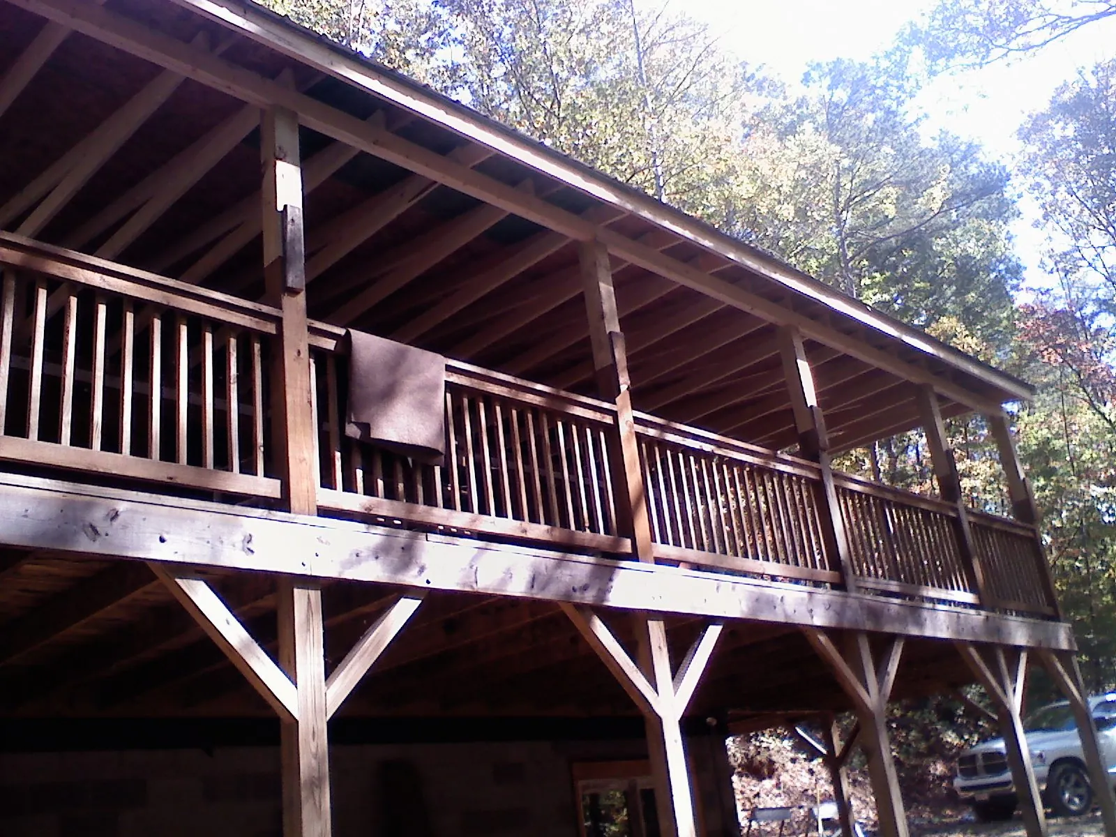 Timber framing under a new elevated porch and deck — Roof Leak Repair in Crooksville by Roofing Brothers